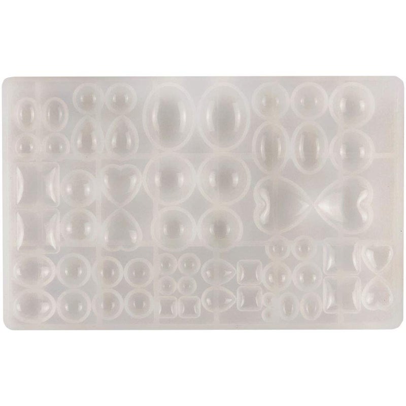 ScivoKaval Cabochon Gem Jewelry Silicone Mold Oval Teardrop Square Heart Round Shapes for Polymer Clay Crafting Resin Epoxy Pendant Earrings Making Casting DIY Craft Mold 29 Design 58 Cavity Large - Image 1